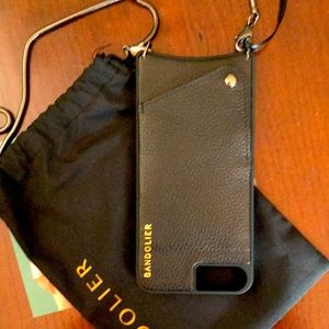 Bandolier leather crossbody for iphone 6+/7+/8+